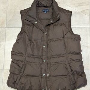 Land end Brown Puffer Vest